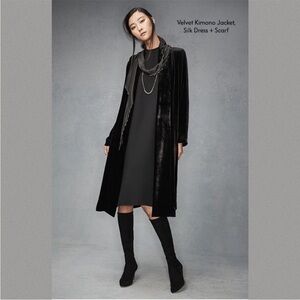 Eileen Fisher Black Velvet Kimono Jacket NWT